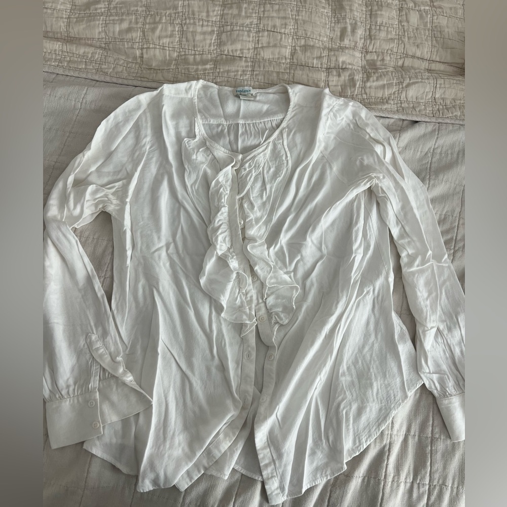 Sundance ruffle front top